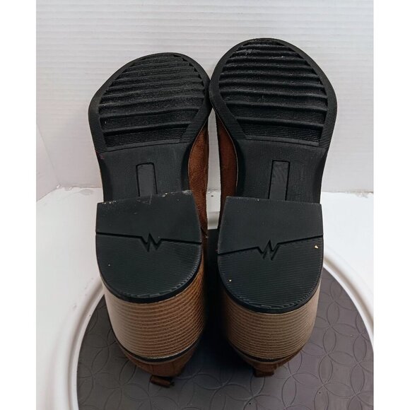 Womens Brown Suede Ankle Boots With Block Heel Size 11M - Picture 4 of 7